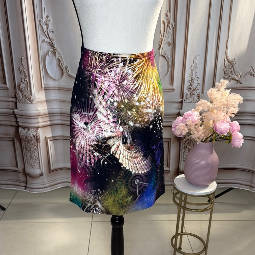 Roberto Cavalli Pink and Blue Cocktail Pencil Skirt - Picture 1 of 5